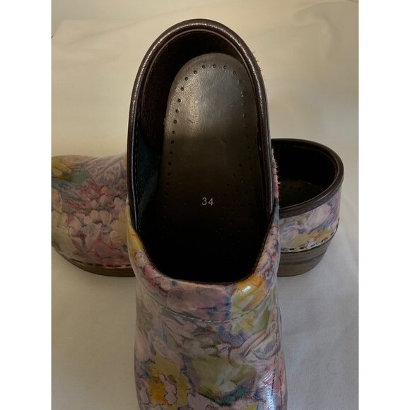 Dansko Floral Clogs Women Size 4 Multicolor Preloved Comfort Shoes - Picture 7 of 10